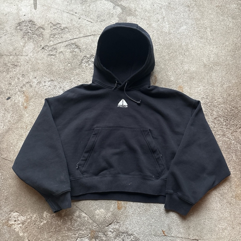 NIKE ACG Black Cropped Hoodie Sweatshirt